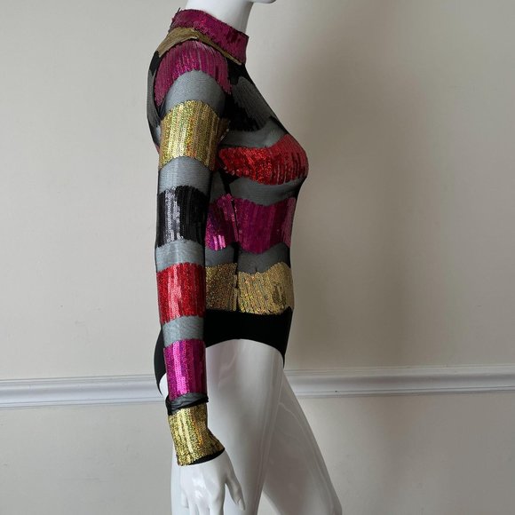 Dolls Kill Style Banjul Festival Rave Sequin Bodys - Picture 4 of 8